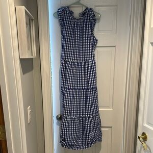 Blue Gingham Sleeveless Dress